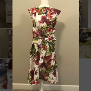 Italian PIAZZA DEL TEMPIO Linen Bow Dress Size M